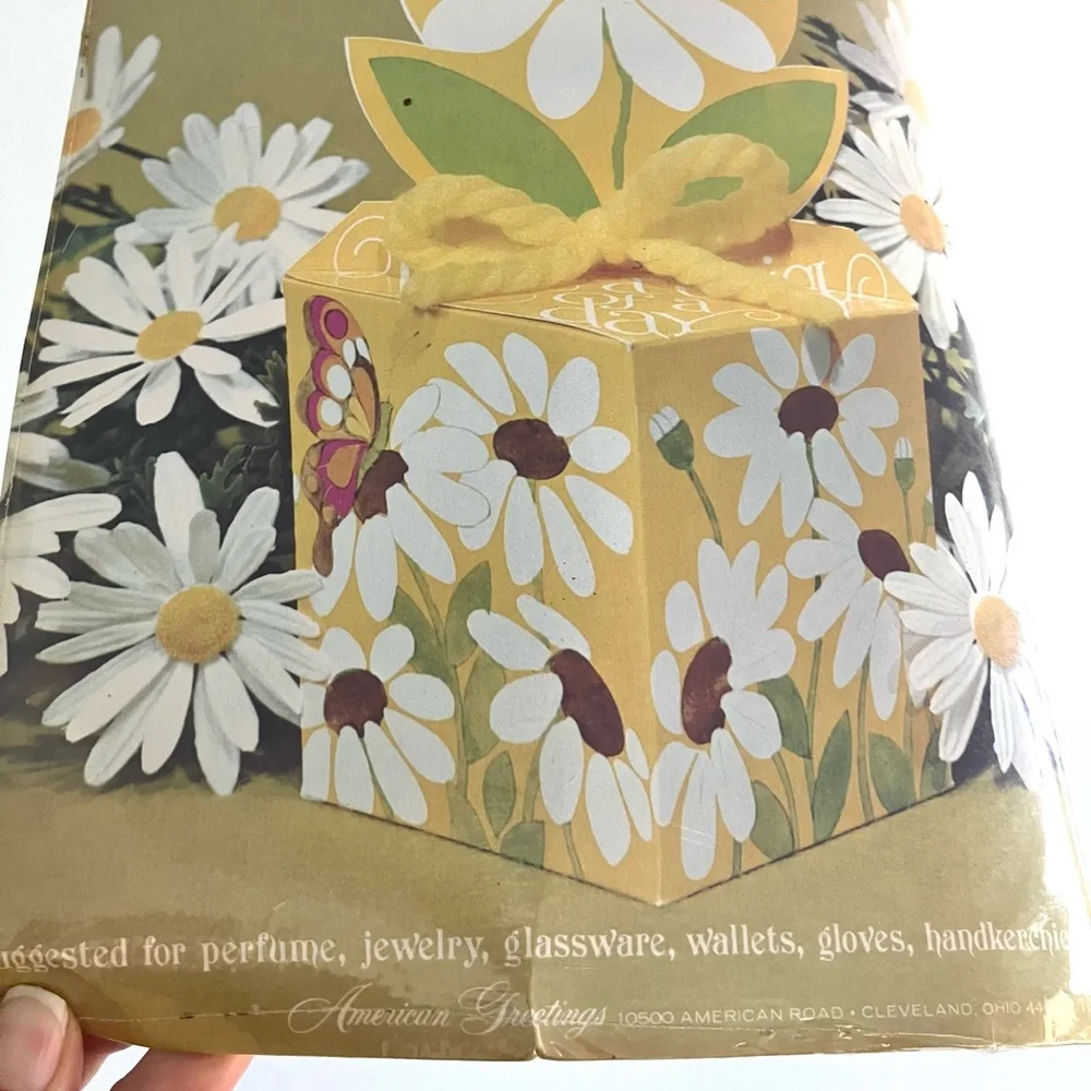 Vintage 60’s mod daisy flower gift box set of 2 deadstock NWT